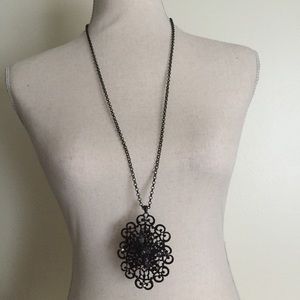 Black Vintage Long Necklace